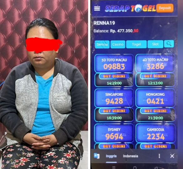 Jadi Pengepul Togel Online, IRT Asal Kota Tomohon Ditangkap Polisi