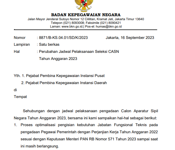 Optimalisasi Pengisian PPPK 2022 Masih Berlangsung, Seleksi CPNS 2023 Diundur