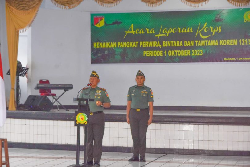 Danrem Santiago Pimpin Acara Laporan Korps Kenaikan Pangkat