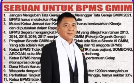 Ini 17 Seruan Menohok Recky Montong Kepada BPMS GMIM