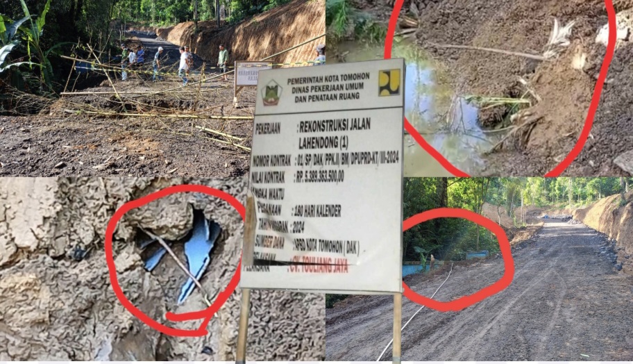 Proyek Jalan di Tomohon Picu Kerusakan Lingkungan, Warga Minta Aparat Usut Tuntas!!