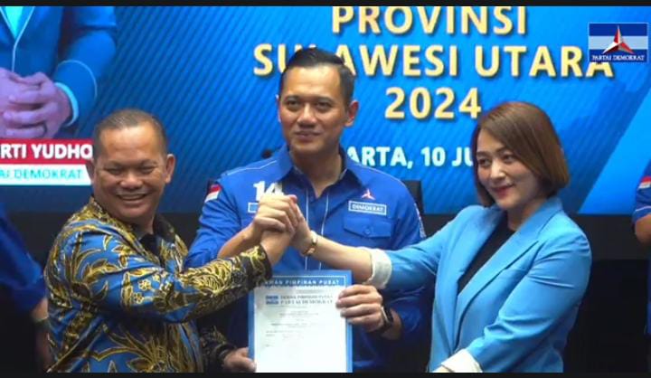 AHY Resmi Serahkan Rekomendasi Demokrat untuk Pilgub Sulut 2024 kepada Elly Lasut dan Michaela Paruntu
