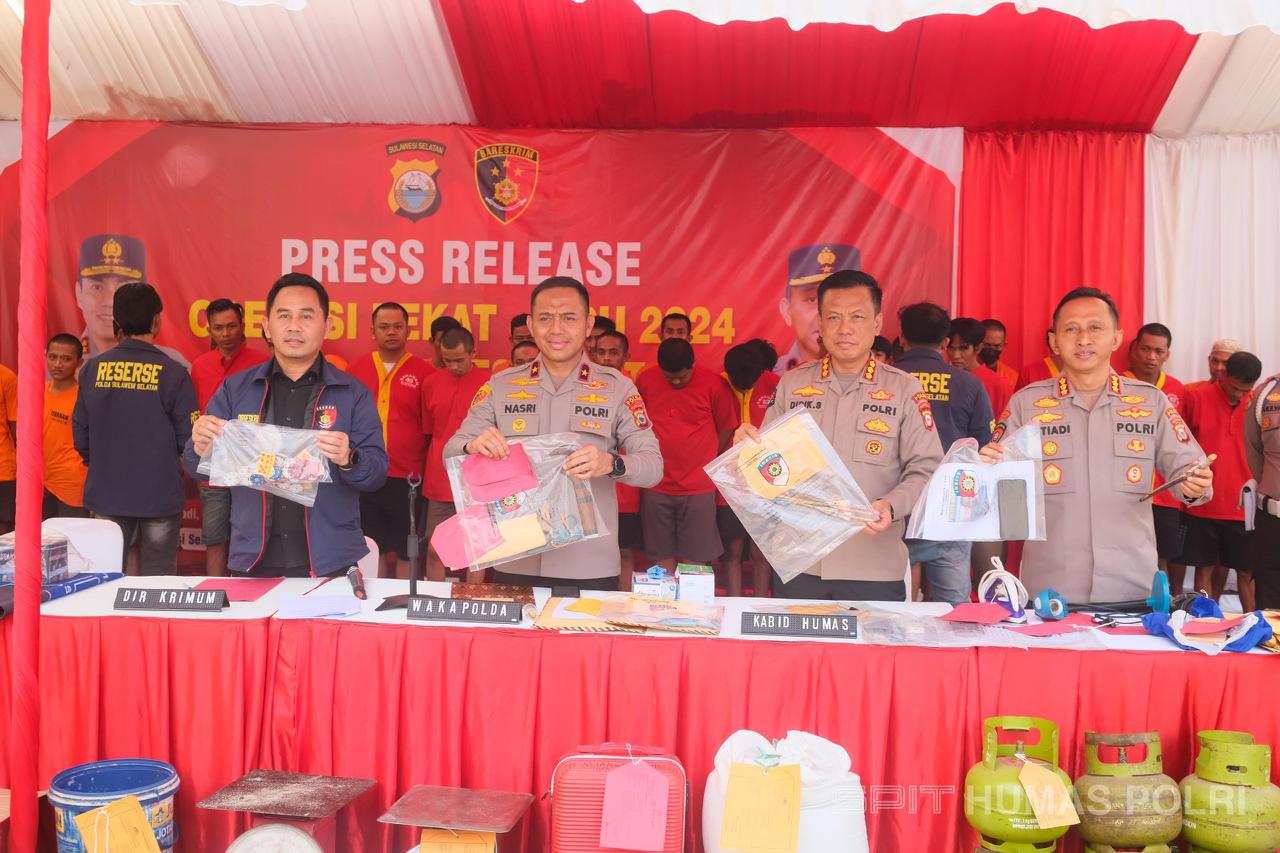 Press Release Operasi Pekat Lipu 2024 Dipimpin Wakapolda Sulsel