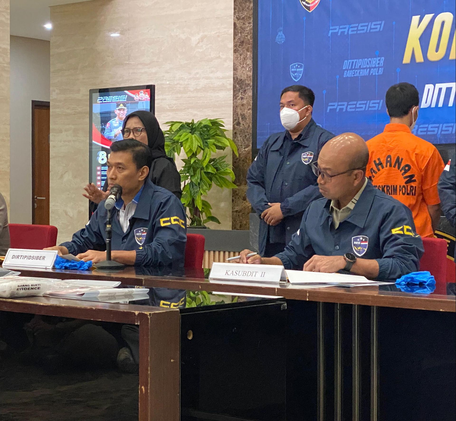 Direktur Tindak Pidana Siber Bareskrim Polri, Brigjen Pol. Himawan Bayu Aji, dalam konferensi pers, Selasa (24/9/2024)