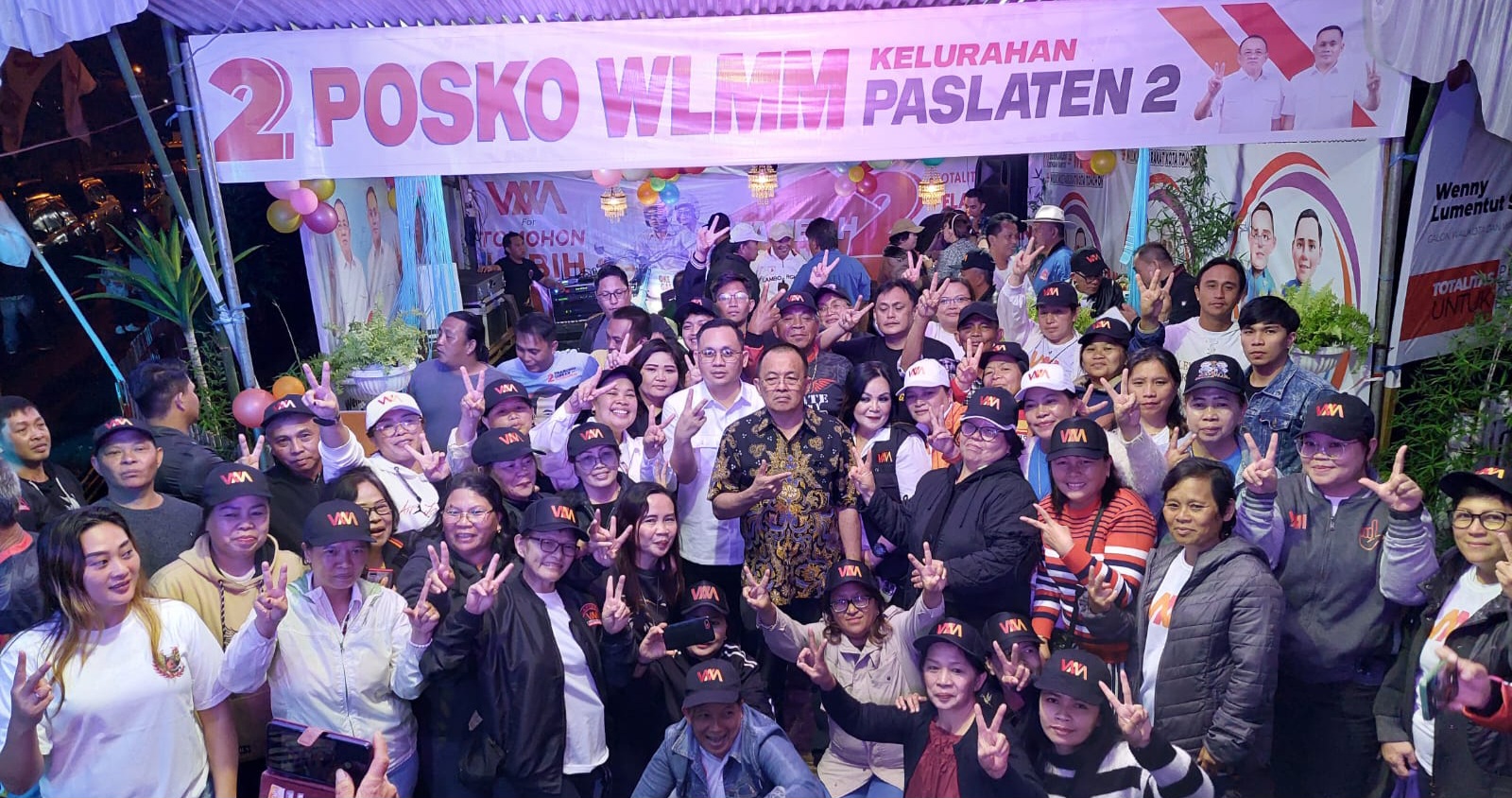 Lagu “Ok Gas Nomor 2 Torang Gas” Sambut Wenny Lumentut dan Michael Mait dalam Peresmian Posko di Paslaten Dua