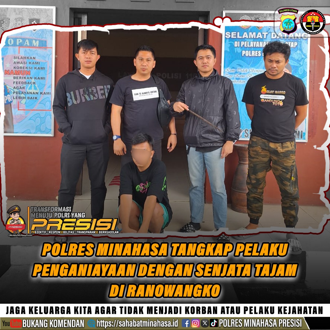 Polres Minahasa Tangkap Pelaku Penikaman di Ranowangko
