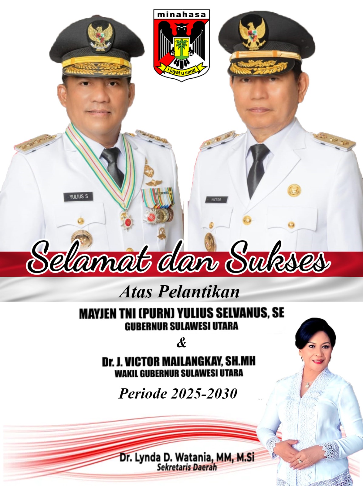 YSK-VICTORY Resmi Pimpin Sulut, Jajaran Pemerintah dan Masyarakat Minahasa Beri Ucapan Selamat