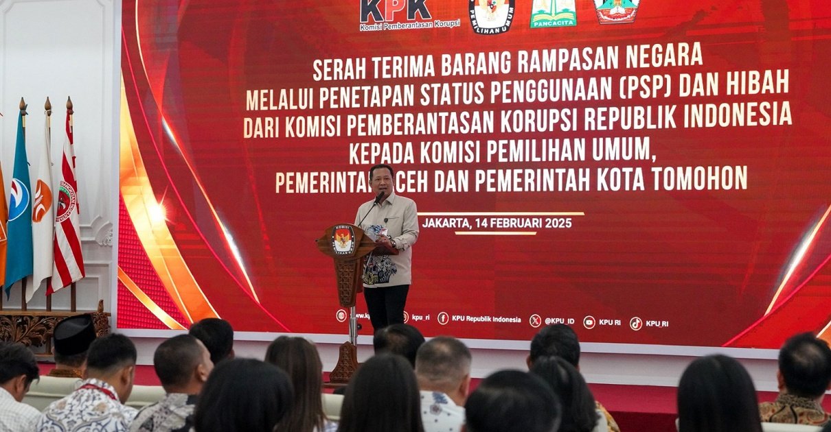 KPK Serahkan Aset Rampasan Rp18,52 Miliar ke KPU, Pemprov Aceh, dan Pemkot Tomohon