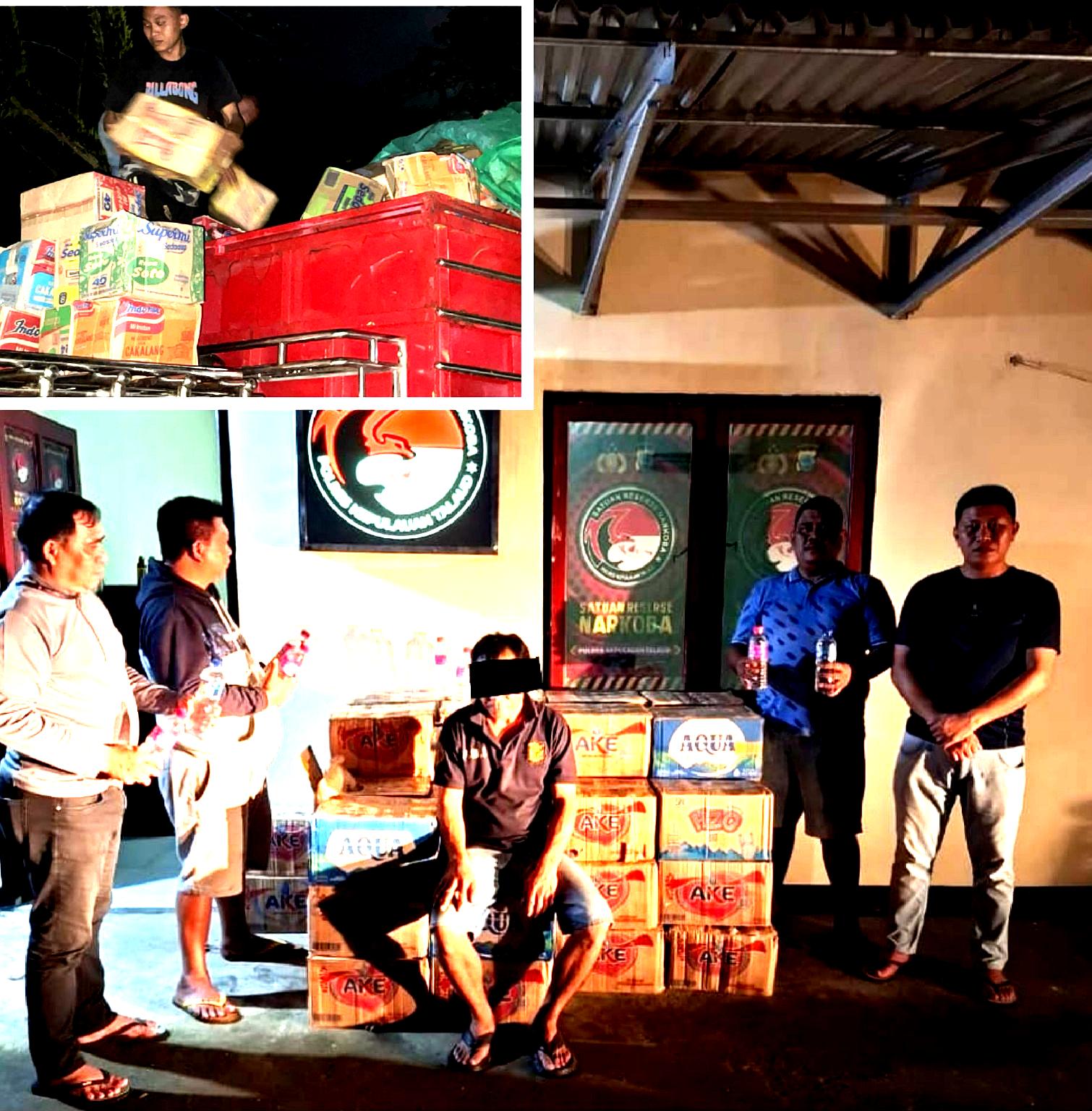 Polres Kepulauan Talaud Gagalkan Penyelundupan 750 Liter Captikus di KMP Bawal