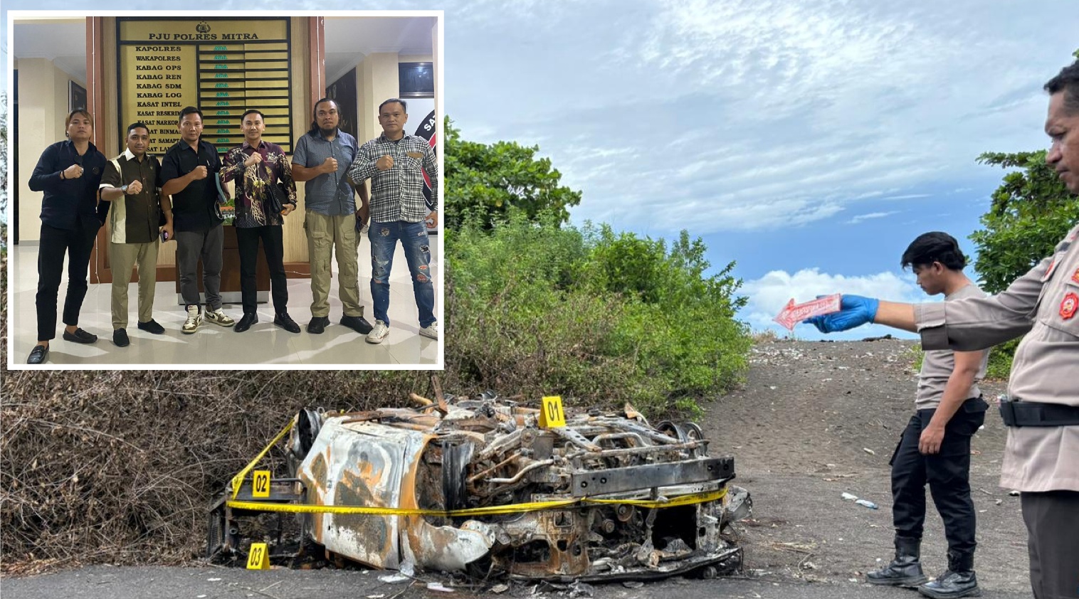 Mobil Dibakar, Kuasa Hukum Tempuh Jalur Pidana: Hukum Tua Tumbak Dilaporkan ke Polres Mitra Atas Dugaan Provokasi