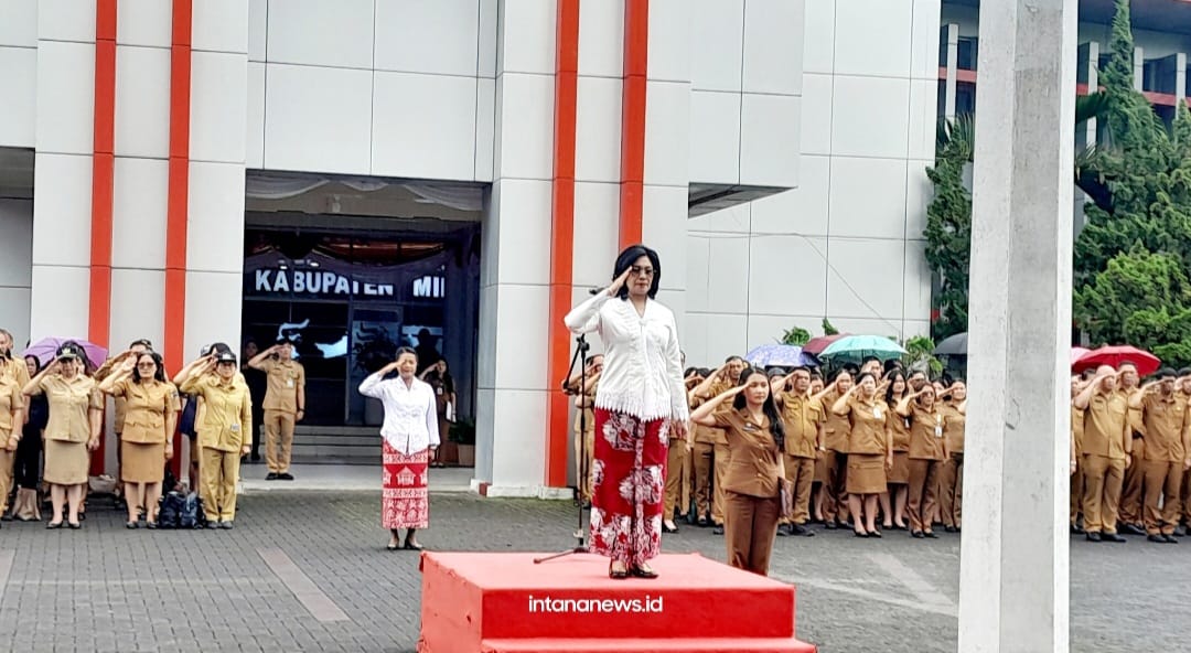 Peringatan HUT ke-61 Provinsi Sulut di Minahasa Berlangsung Khidmat, Sekda Lynda Watania Pimpin Upacara