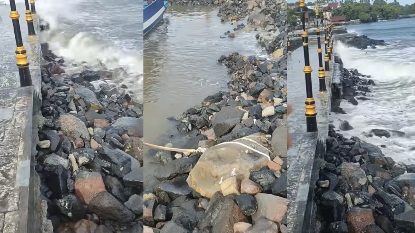 Badai Bongkar Kualitas Proyek MBW 2 Manado: Batu Pemecah Ombak Diduga Tak Sesuai Spesifikasi, Warga Desak APH Usut!