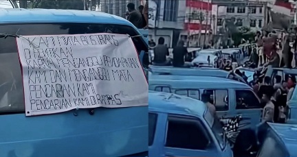 Ratusan Sopir Mikrolet Geruduk Pusat Kota, Tolak Operasional Bus BTS Trans Manado
